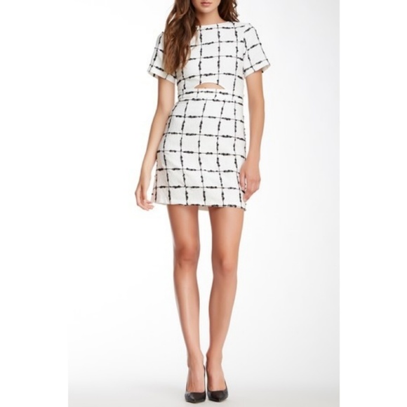 Gracia Cutout Back Waveform Checker Dress - Picture 1 of 2